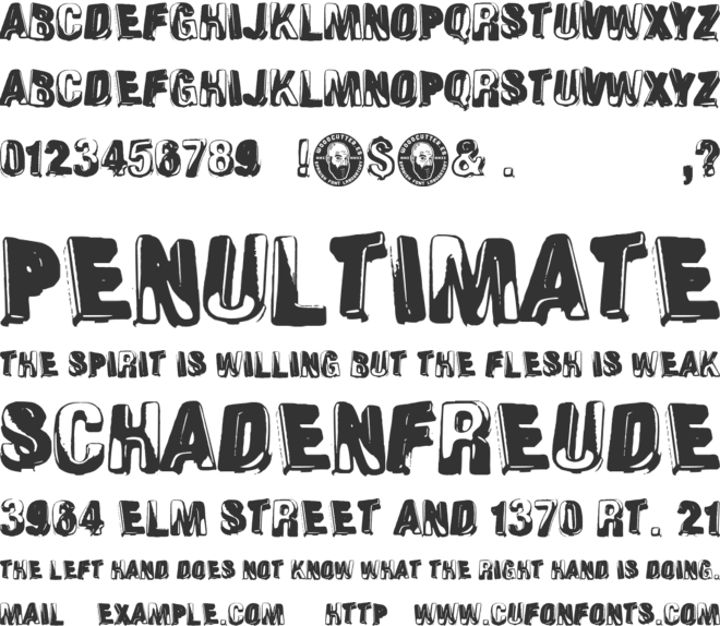 Schizoid Personality font preview