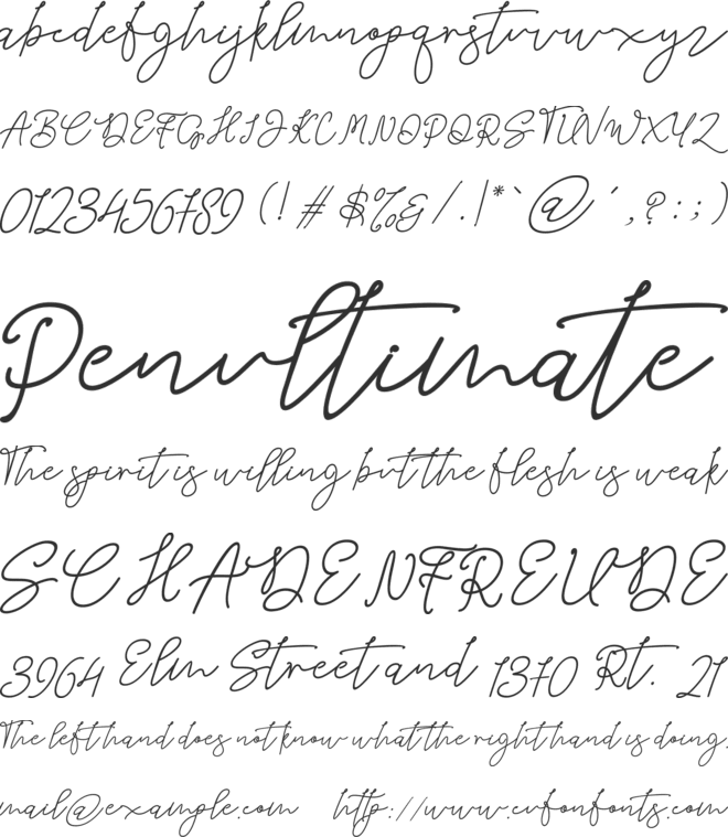 Wimter White font preview