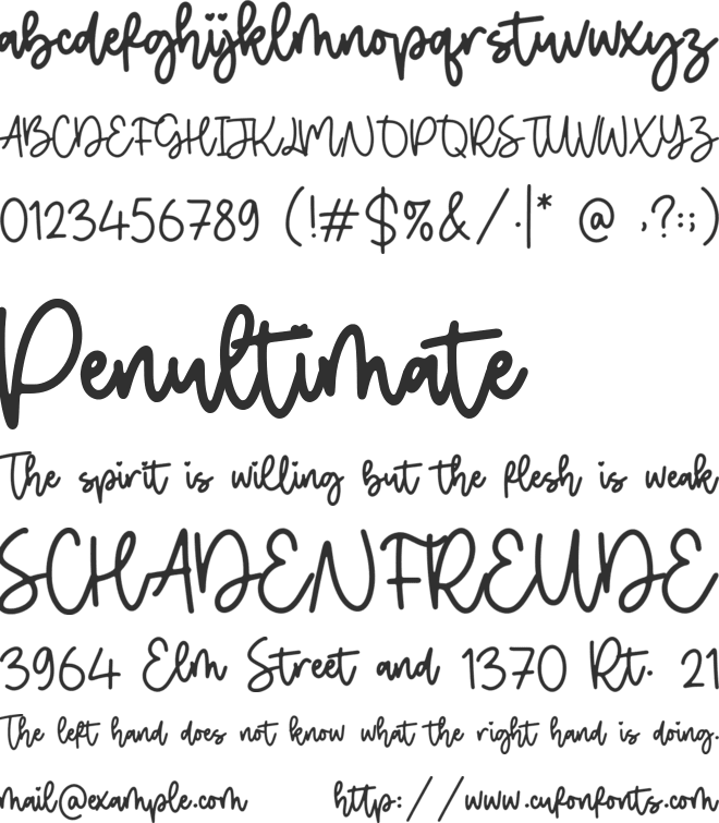 Mysteries font preview