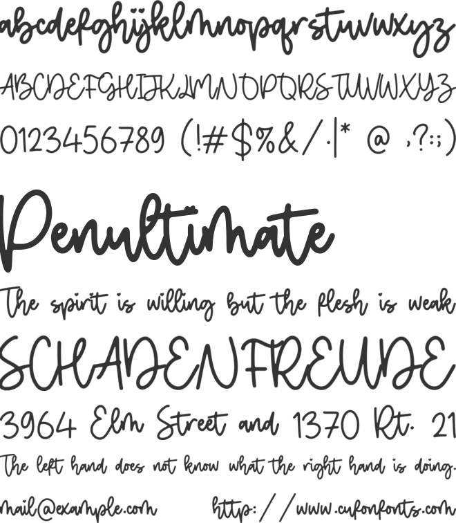 Mysteries font preview