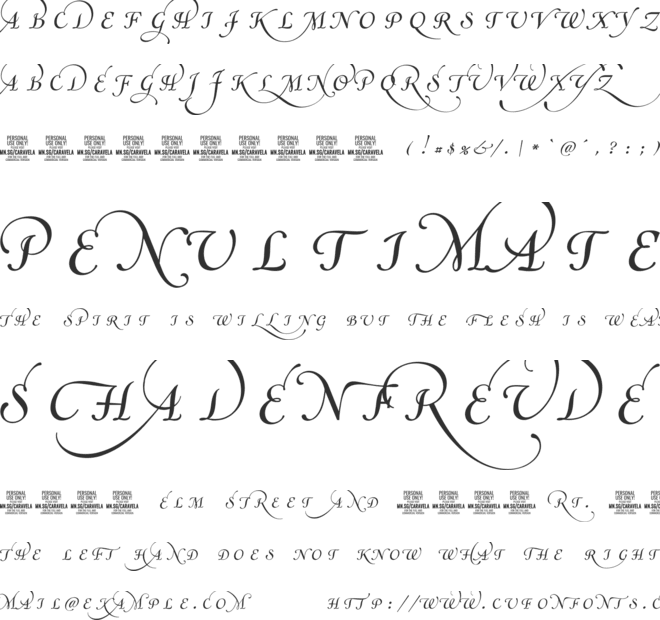 Caravela PERSONAL USE ONLY font preview