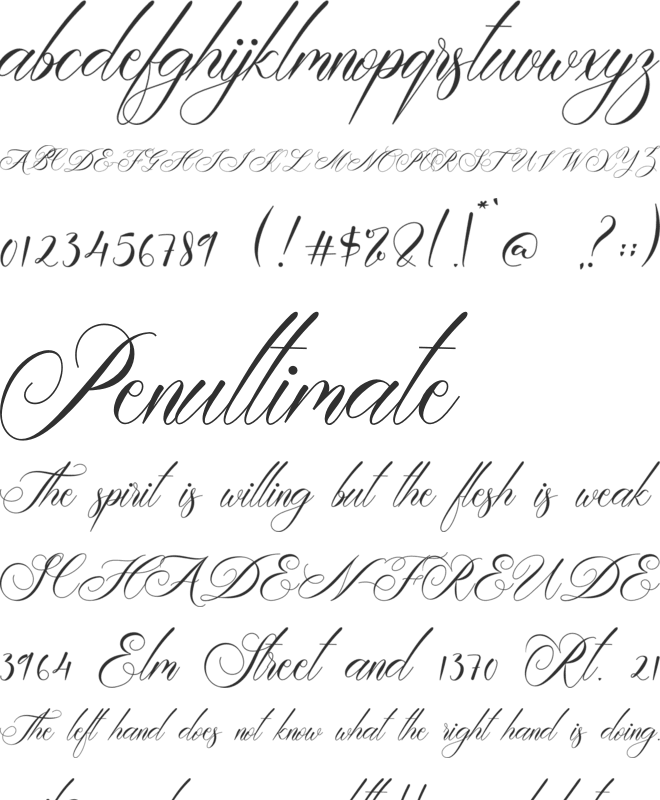 Dargelania font preview
