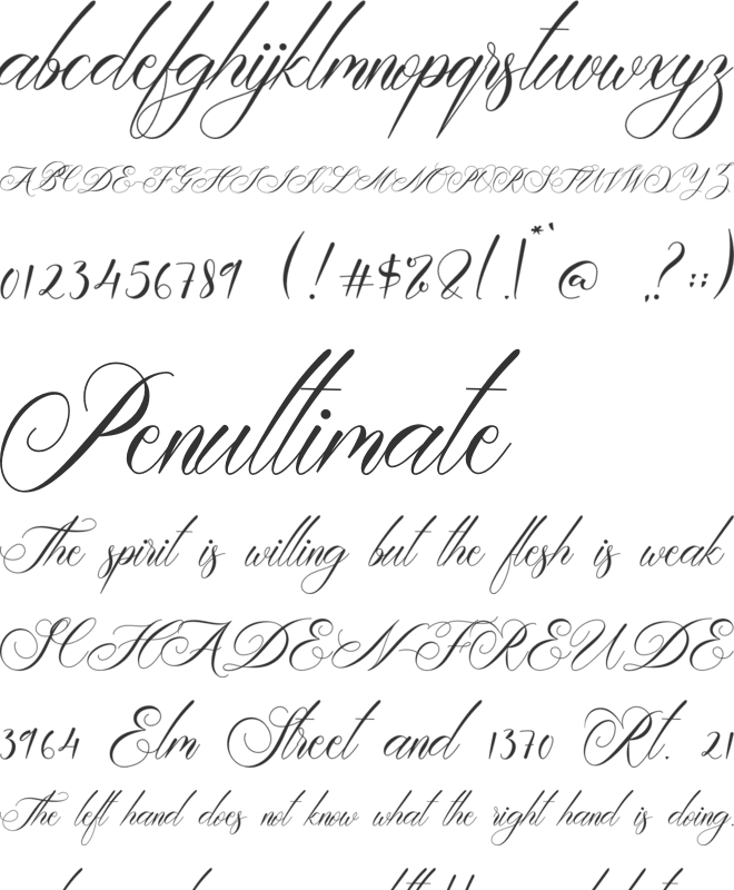 Dargelania font preview