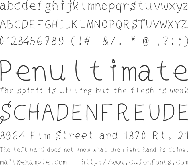 Sana sini font preview