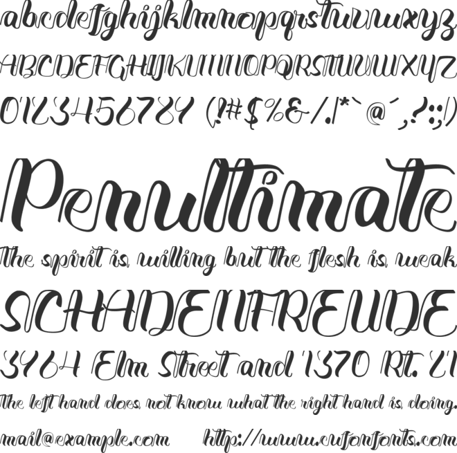 Java Calligraphy font preview