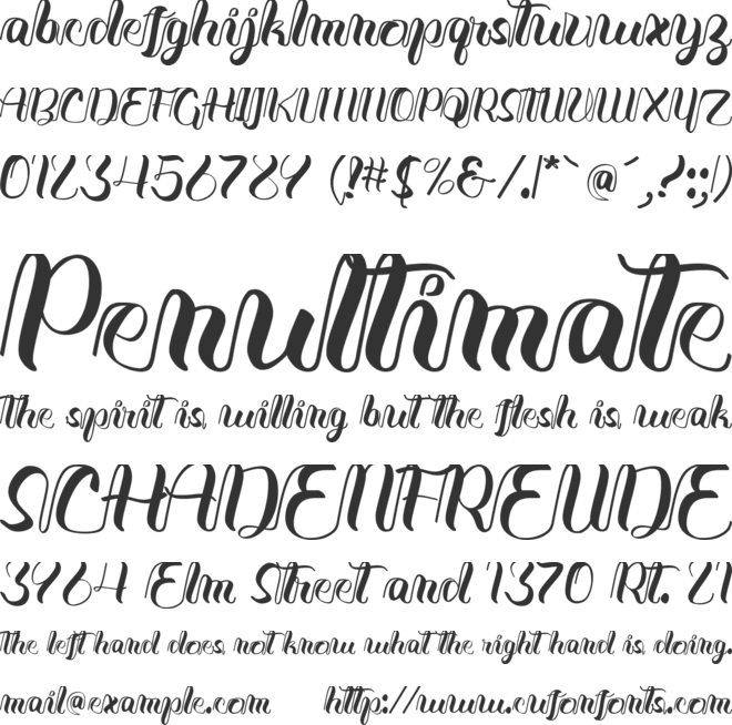 Java Calligraphy font preview