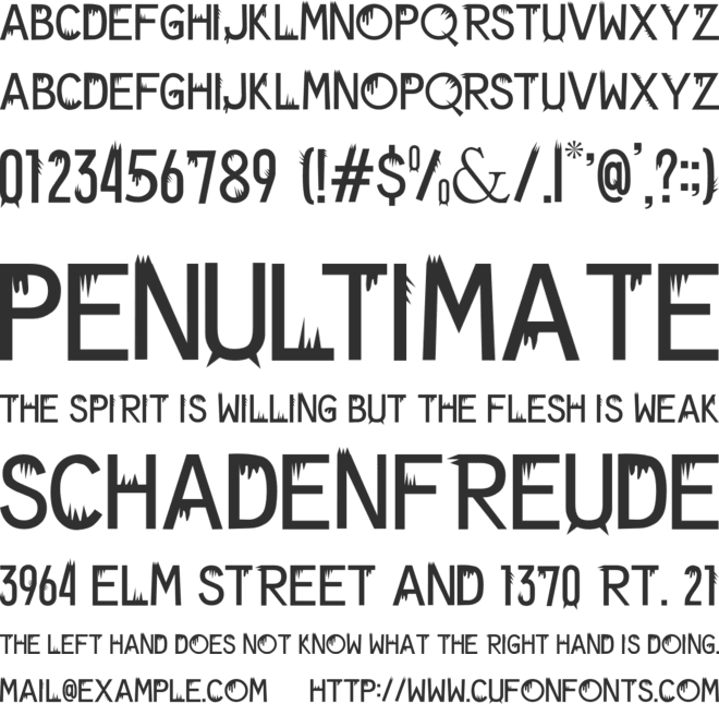 The Bleeding font preview