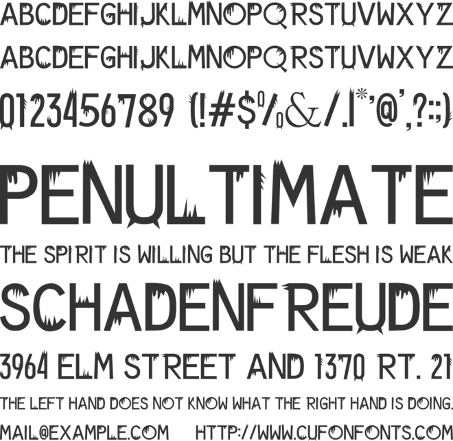 The Bleeding font preview