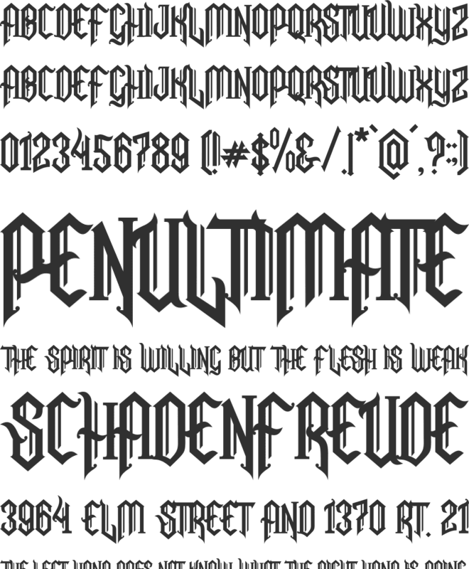 Snubhore font preview