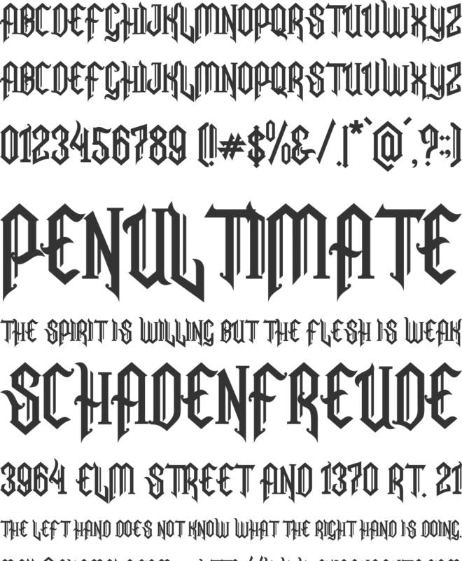 Snubhore font preview