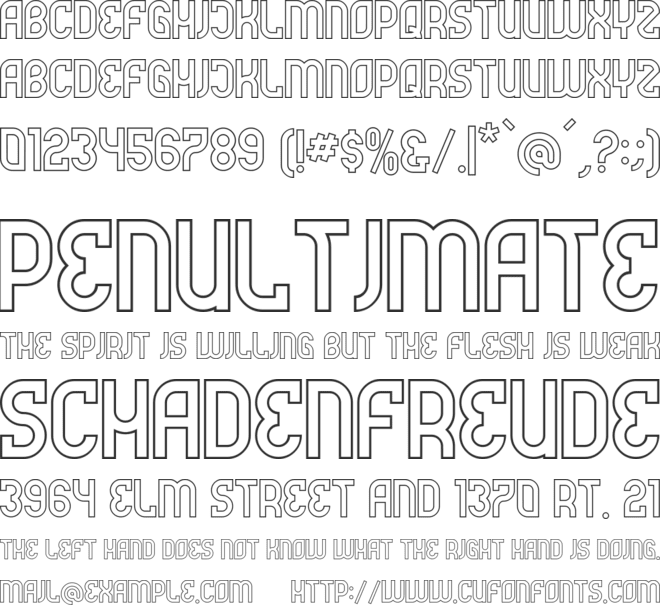 Futrons Outline font preview
