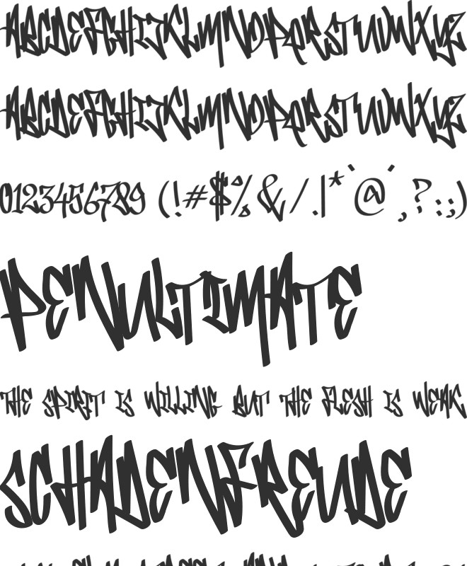 Bombardies font preview