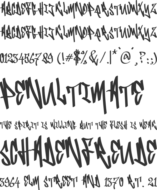 Bombardies font preview
