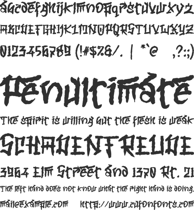 b Baby Oxen font preview