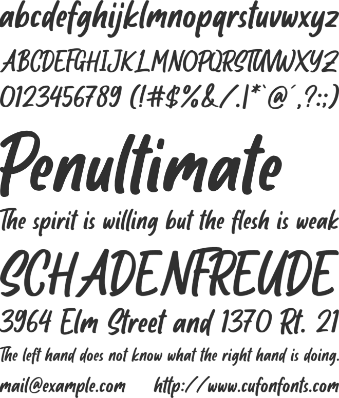 Mockhand font preview