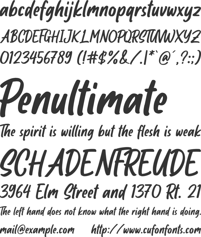 Mockhand font preview