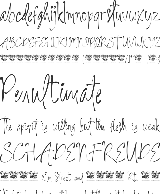 My Beautiful Story font preview