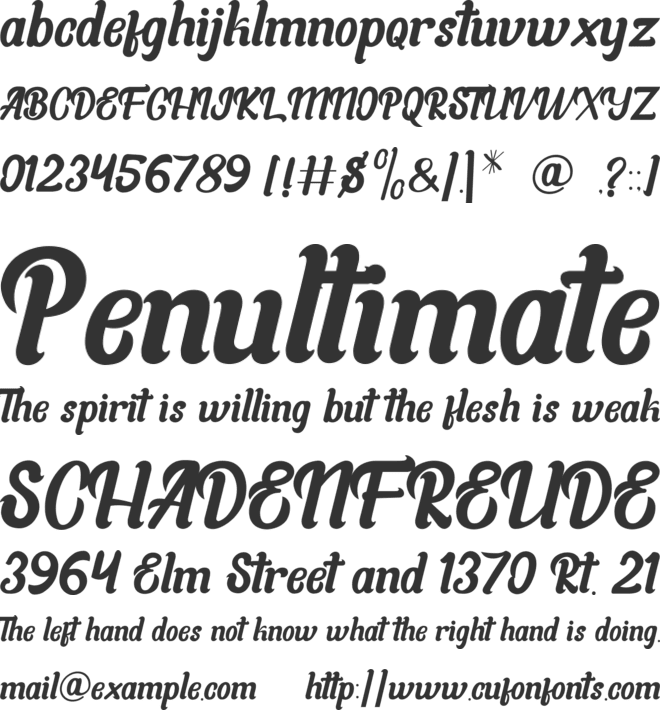 Daybury font preview