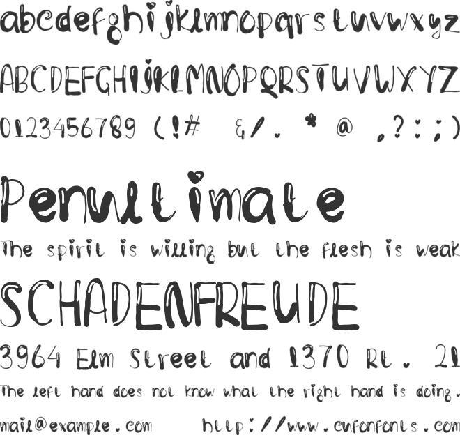 Love Bubbles font preview