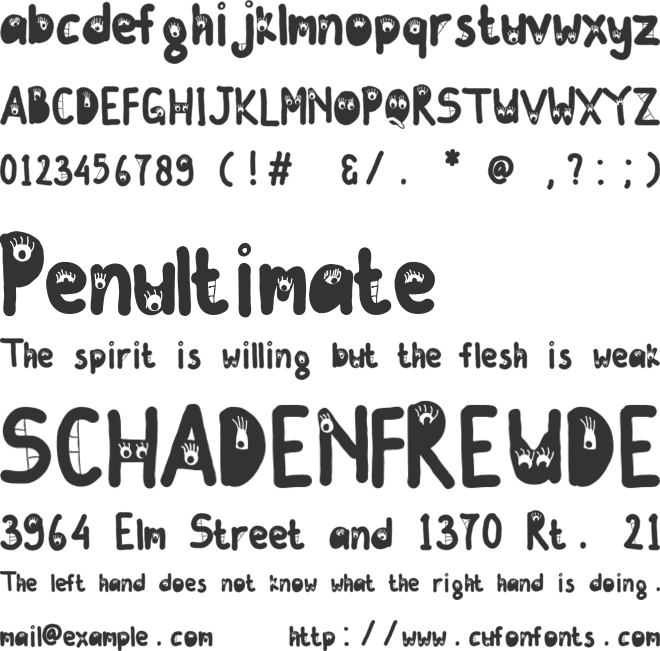 animasi eyes font preview