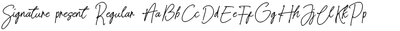 Signature present Regular font