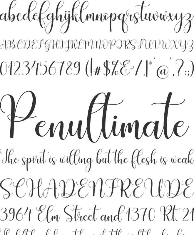 Short Party font preview