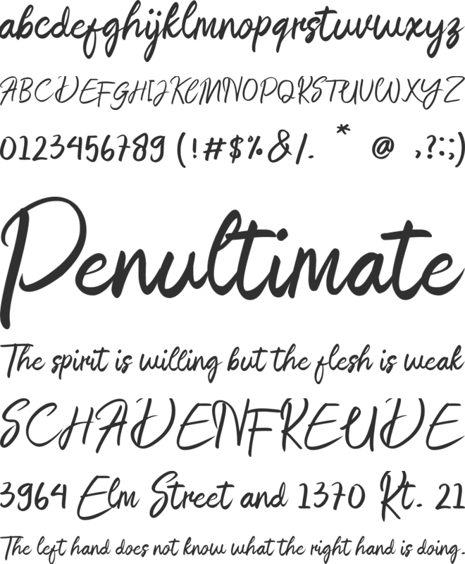 Angelitta font preview