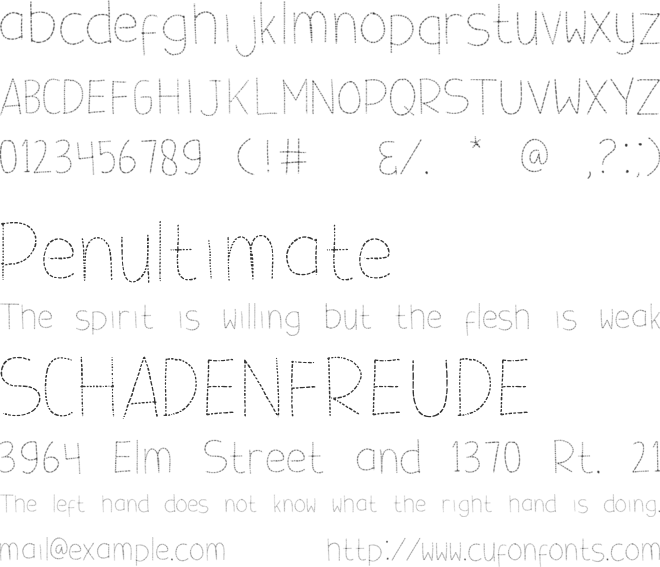 kindergarten font preview