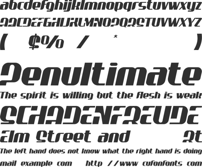 Overtaking font preview