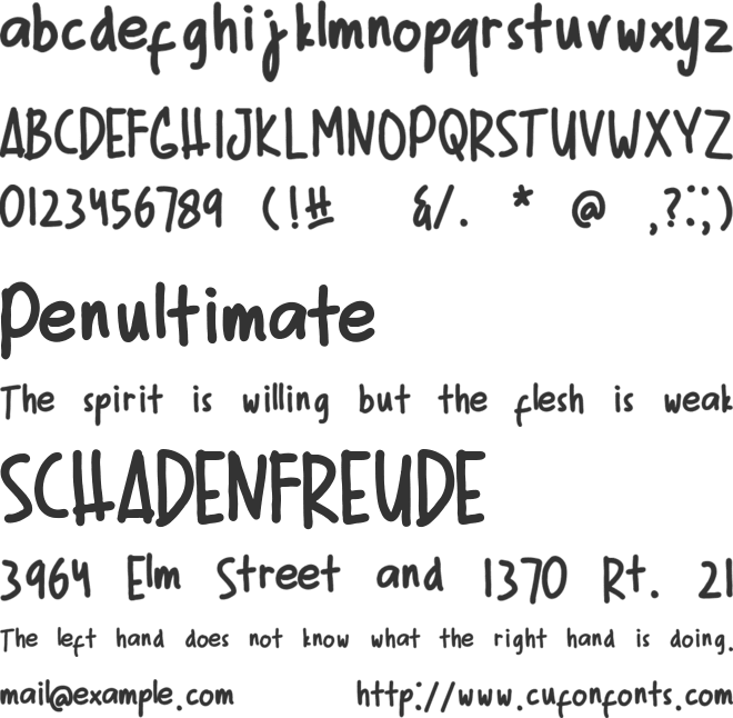 Thai tea font preview