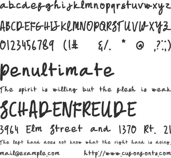 Stay story font preview