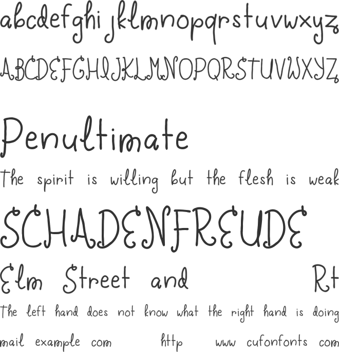 Baby Cute font preview