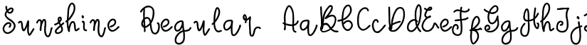 Sunshine Regular font