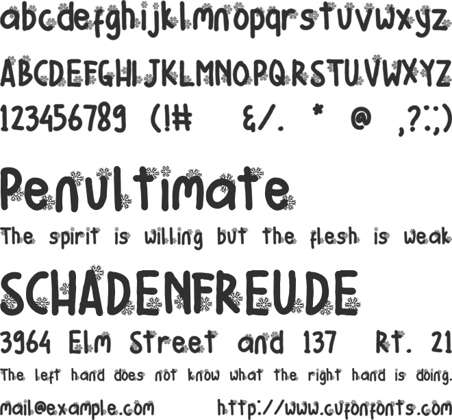 Christmas font preview