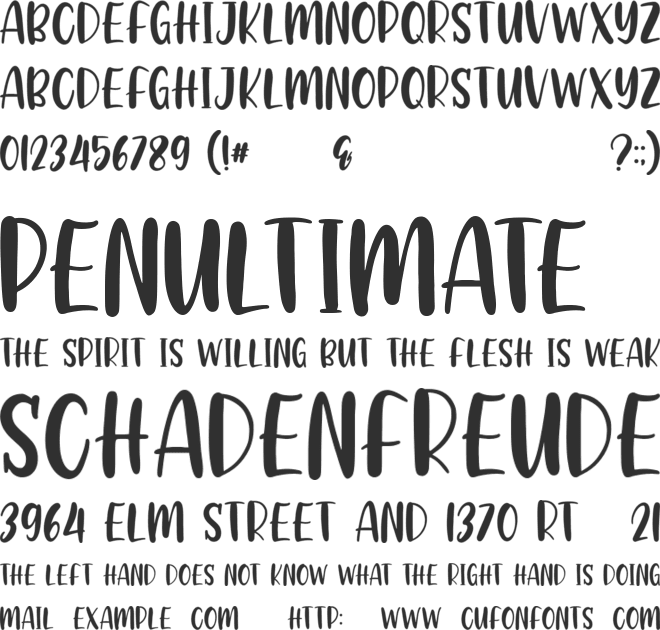 Babyque font preview