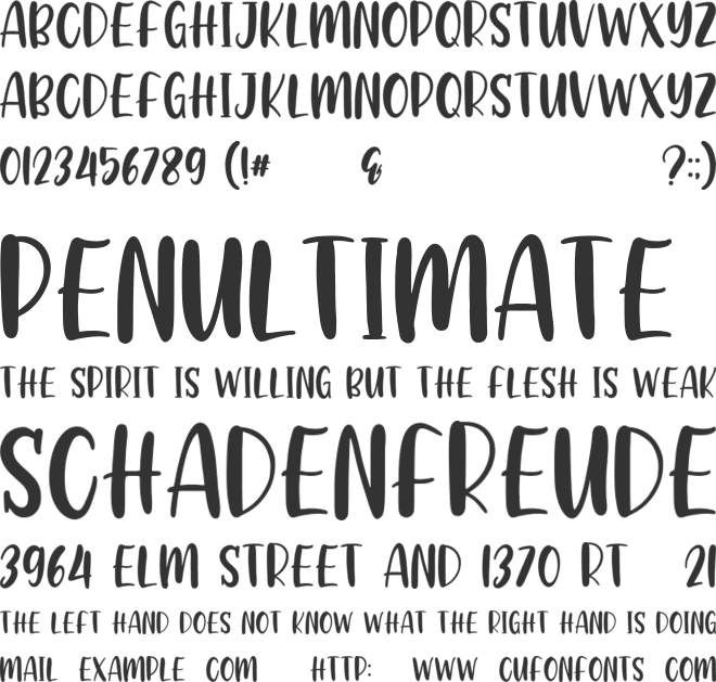 Babyque font preview