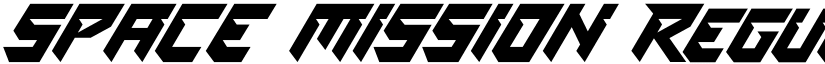 SPACE MISSION Regular font