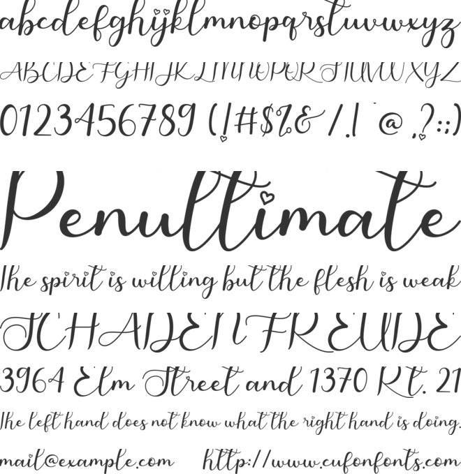 Pretty Valentine font preview