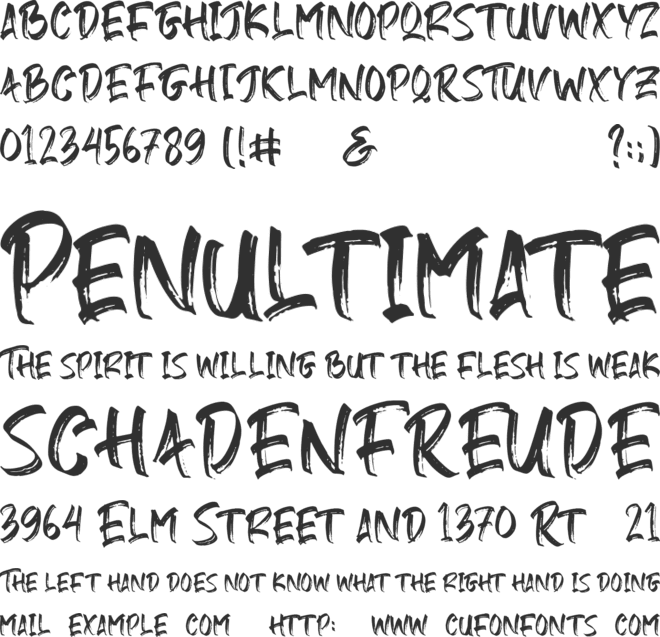 Gebrush font preview