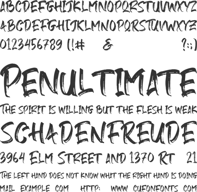 Gebrush font preview