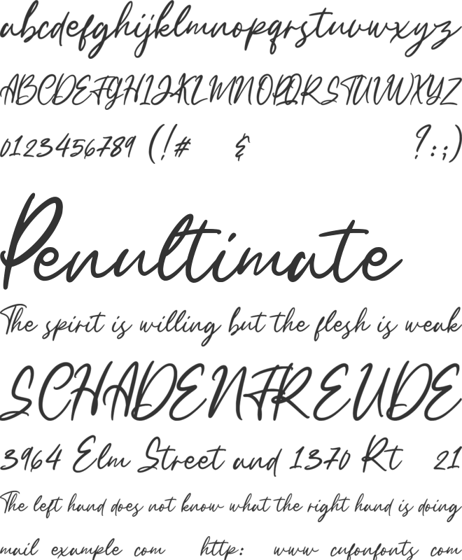 Myrwala font preview