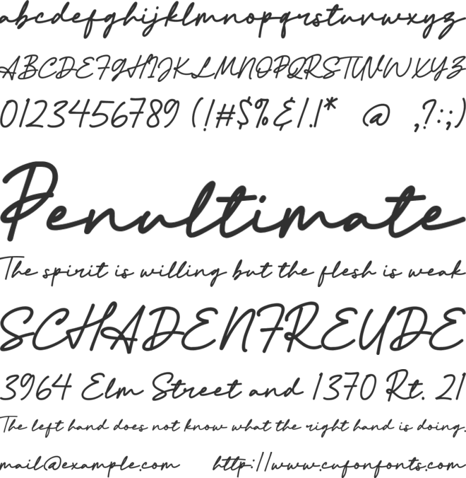 Athena Signature font preview