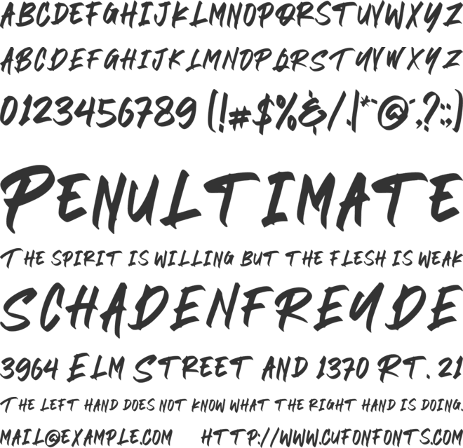 BLACK BRUSH font preview