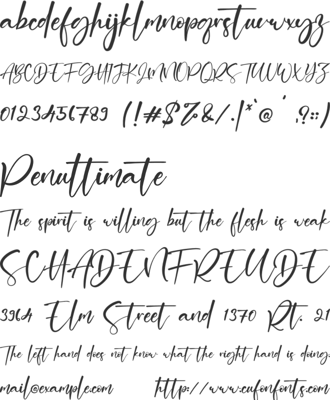 Australia font preview