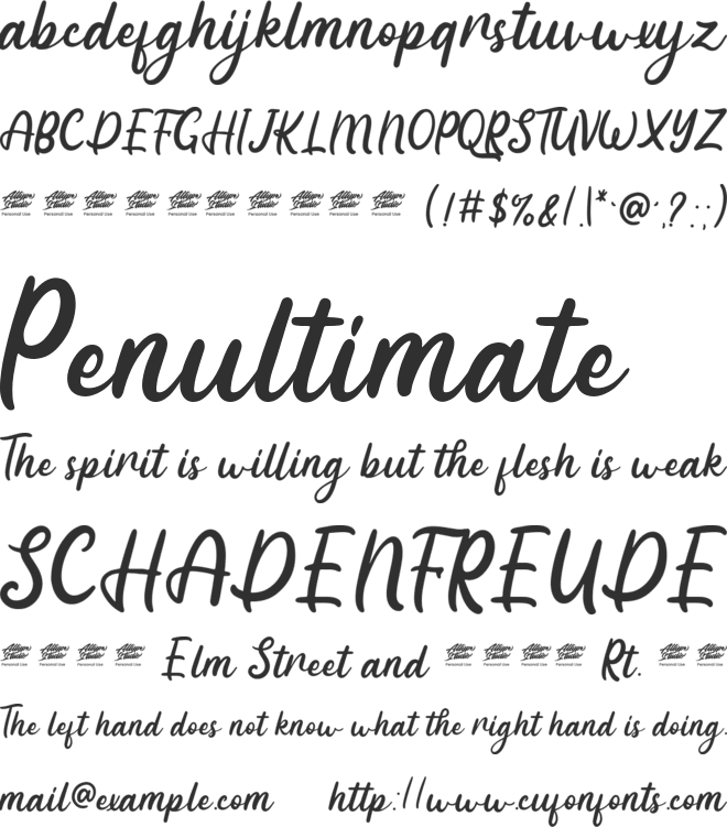 Pinky Sunday - Personal Use font preview