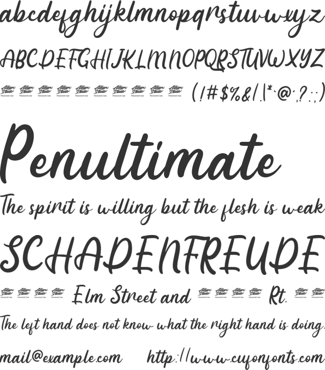 Pinky Sunday - Personal Use font preview