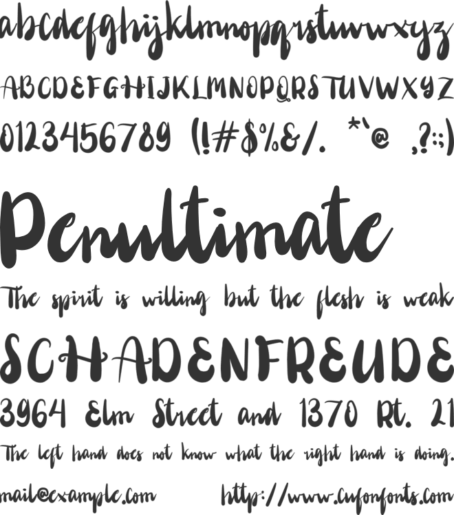 Mariposha font preview