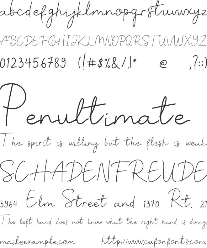 Sunrise Point font preview