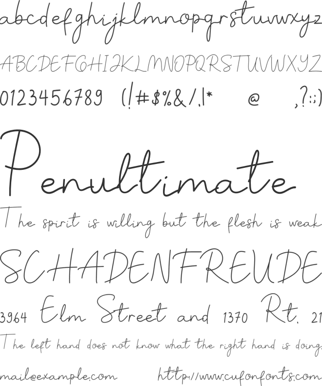 Sunrise Point font preview