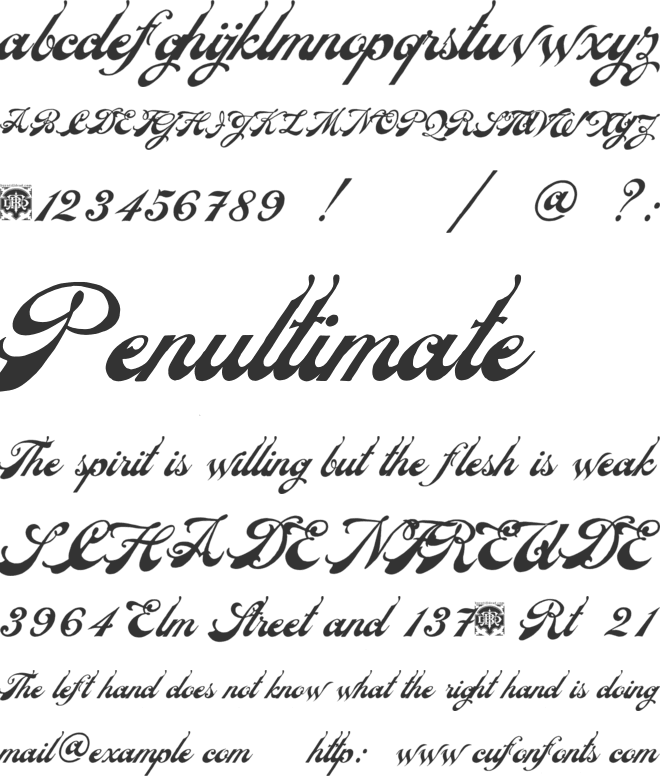 Veinline font preview